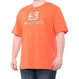 Salomon Mens Cotton Short Sleeve Camo Logo Hunting‎ T-Shirt Orange Sz Small S